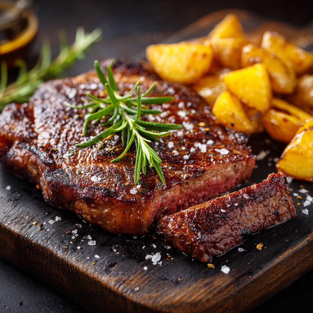 Steak mit Rosmarinkartoffeln