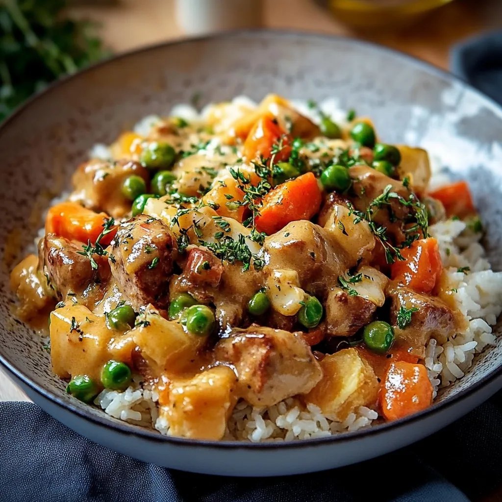 Reis mit Gemüse-Frischkäse-Sauce