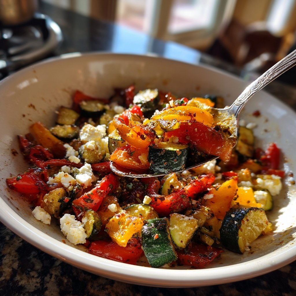 Gesund & Leicht Mediterrane Gemüsepfanne mit Feta