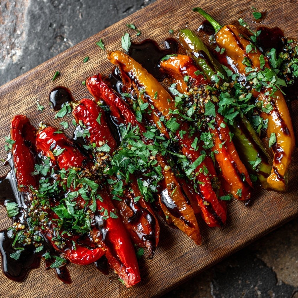 Gegrillte Paprika Mit Balsamico