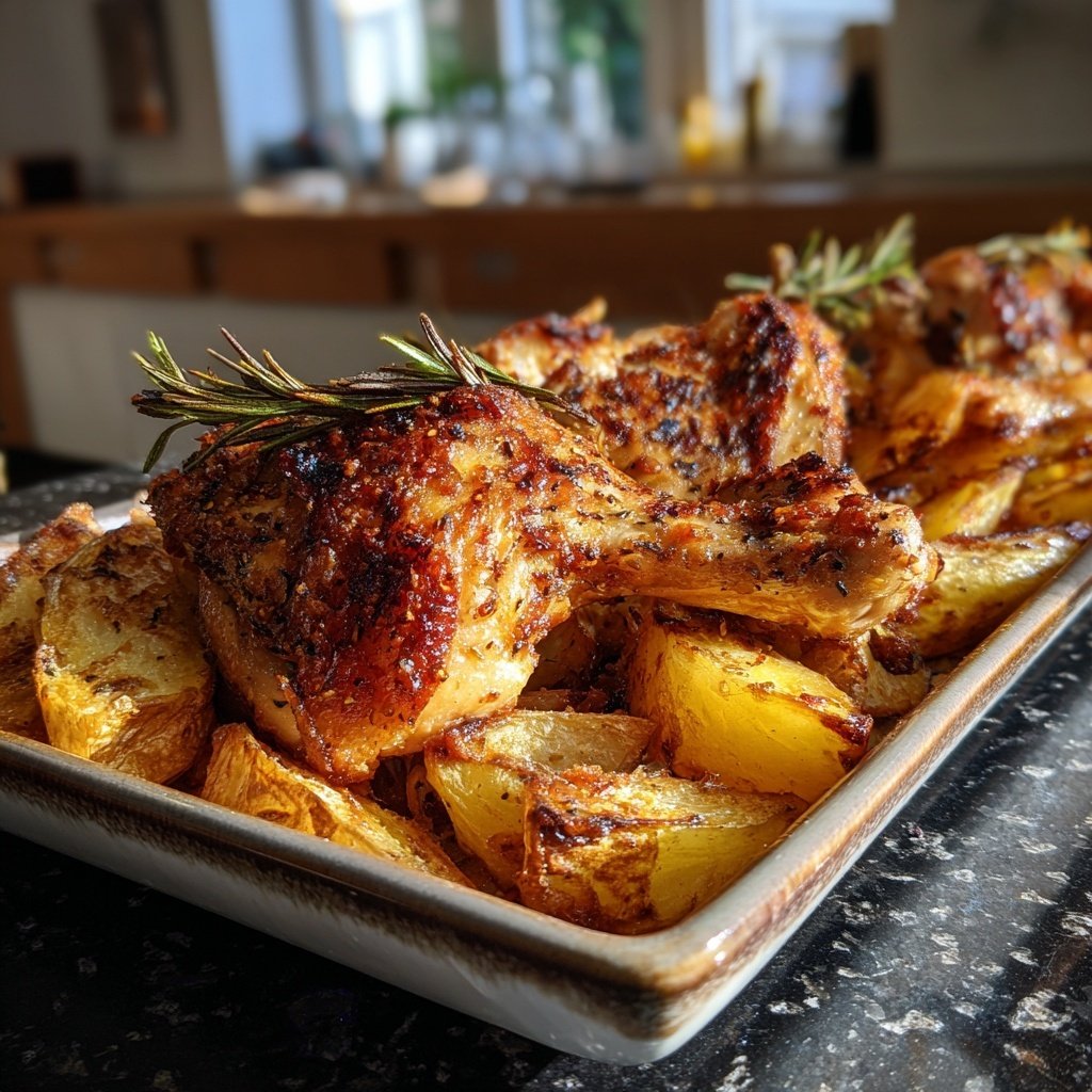 Hähnchen-Rosmarinkartoffel-Blech